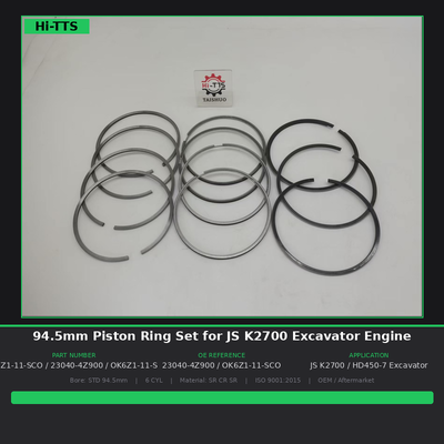 94.5mm Piston Ring Set OE 23040-4Z900 K6Z1-11-SCO OK6Z1-11-SCO Complete 6 Cylinder Kit for JS K2700 Excavator