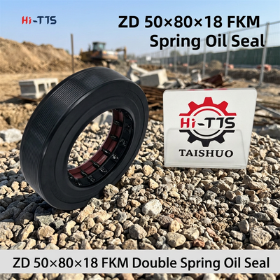 ZD50×80×18 이중 스프링 복합 스켈레톤 오일 씰, 로더 및 미니 휠 로더 기어박스 변속기 교체 씰용 직사각형 구조